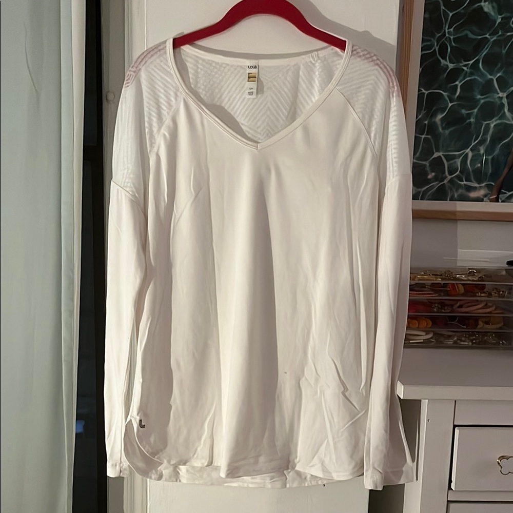 Lole Women's White Long Sleeve workout Top